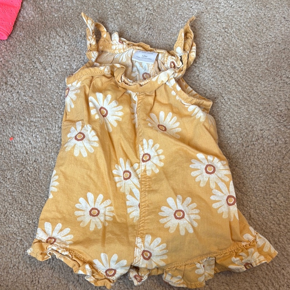 Floral Yellow Kids Romper